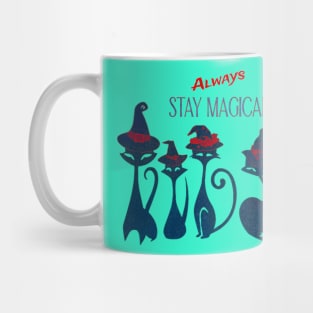 Always Stay Magical! Vintage Witch Cats Mug